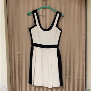 Black and cream dress 100% silk